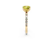Princess Cut Pave Solitaire Engagement Ring Setting for a Fancy Yellow Lab-Grown Diamond | Slim Band | Yellow Gold