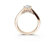 Pear-Shaped Pavé Solitaire Engagement Ring Setting | Crossover Gallery | Rose Gold