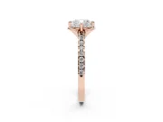 Cushion Cut Floral Petal Engagement Ring Setting | Petal Accents | Rose Gold