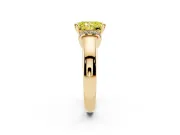Radiant Cut Pavé Collar Engagement Ring Setting for a Fancy Yellow Lab-Grown Diamond | Yellow Gold