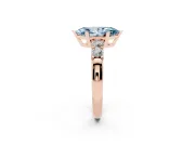 Marquise Five Stone Engagement Ring Setting for a Fancy Blue Lab-Grown Diamond | Rose Gold