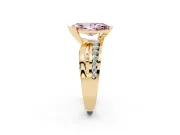 Marquise Graduated Bypass Engagement Ring Setting for a Fancy Pink Lab-Grown Diamond | Yellow Gold