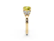 Princess Cut Petal Engagement Ring Setting for a Fancy Yellow Lab-Grown Diamond | Yellow Gold