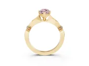 Marquise Floral Solitaire Engagement Ring Setting for a Fancy Pink Lab-Grown Diamond | Yellow Gold