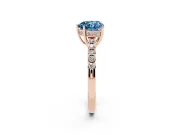 Heart-Shaped Engagement Ring Setting for a Fancy Blue Lab-Grown Diamond | Rose Gold - Design NV-24649