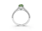 Marquise Vintage Hidden Halo Engagement Ring Setting for a Fancy Green Lab-Grown Diamond | Milgrain Pave Band | Platinum