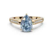 Pear-Shaped Engagement Ring Setting for a Fancy Blue Lab-Grown Diamond | Yellow Gold - Design NV-24597