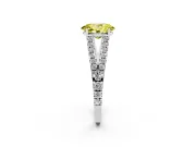Oval Graduated Split Shank Engagement Ring Setting for a Fancy Yellow Lab-Grown Diamond | Platinum