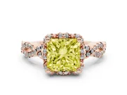 Princess Cut Halo Engagement Ring Setting for a Fancy Yellow Lab-Grown Diamond | Rose Gold - Design NV-24725