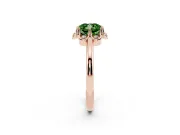 Cushion Cut Petal Halo Engagement Ring Setting for a Fancy Green Lab-Grown Diamond | Rose Gold