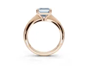 Princess Cut Tapered Solitaire Engagement Ring Setting for a Fancy Blue Lab-Grown Diamond | Rose Gold