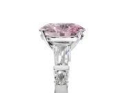 Oval Tapered Baguette Engagement Ring Setting for a Fancy Pink Lab-Grown Diamond | White Gold