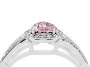 Pear-Shaped Halo Engagement Ring Setting for a Fancy Pink Lab-Grown Diamond | Split Shank | Platinum