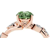 Oval Twisted Vine Engagement Ring Setting for a Fancy Green Lab-Grown Diamond | Rose Gold