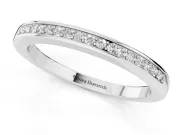 Round Lab-Grown Diamond Single Row Pavé Wedding Band | Raised Polished Rims | Sterling Silver