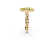 Marquise Leaf Halo Engagement Ring Setting for a Fancy Yellow Lab-Grown Diamond | Yellow Gold