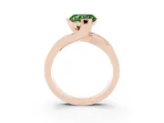 Heart-Shaped Graduated Bypass Engagement Ring Setting for a Fancy Green Lab-Grown Diamond | Split Shank | Rose Gold