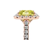 Princess Cut Raised Halo Engagement Ring Setting for a Fancy Yellow Lab-Grown Diamond | Rose Gold