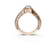 Pear-Shaped Vintage Engagement Ring Setting for a Fancy Blue Lab-Grown Diamond | Rose Gold - Design NV-24644
