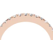 Round Lab-Grown Diamond Pavé Half Eternity Wedding Band | U-Prong Setting | Rose Gold