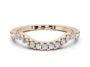 Round Lab-Grown Diamond Pavé Curved Wedding Band | Micro Prong Set | Rose Gold