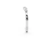 Round and Marquise Diamond Half Eternity Band Set in Silver with Alternating Prong Setting