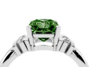 Radiant Cut Bar-Set Engagement Ring Setting for a Fancy Green Lab-Grown Diamond | Sterling Silver