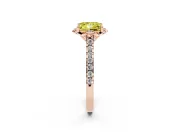 Princess Cut Floral Petal Engagement Ring Setting for a Fancy Yellow Lab-Grown Diamond | Petal Accents | Rose Gold