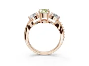 Marquise Three Stone Engagement Ring Setting for a Fancy Yellow Lab-Grown Diamond | Tapered Pave Band | Rose Gold