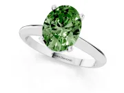 Oval Engagement Ring Setting for a Fancy Green Lab-Grown Diamond | Sterling Silver