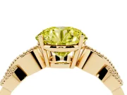 Round Vintage Engagement Ring Setting for a Fancy Yellow Lab-Grown Diamond | Yellow Gold