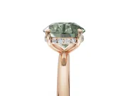 Round Hidden Halo Ring Setting for a Fancy Green Lab-Grown Diamond | Rose Gold