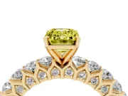 Emerald Cut Shared Prong Engagement Ring Setting for a Fancy Yellow Lab-Grown Diamond | Yellow Gold