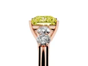 Princess Cut 5 Stone Engagement Ring Setting for a Fancy Yellow Lab-Grown Diamond | Rose Gold