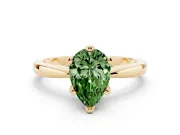 Pear-Shaped Engagement Ring Setting for a Fancy Green Lab-Grown Diamond | Yellow Gold - Design NV-24888