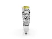 Heart-Shaped Vintage Pave Engagement Ring Setting for a Fancy Yellow Lab-Grown Diamond | Sterling Silver