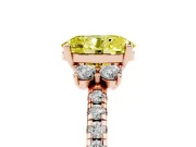 Oval Side Stone Engagement Ring Setting for a Fancy Yellow Lab-Grown Diamond | Pave Band | Rose Gold