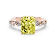 Radiant Cut Graduated Solitaire Engagement Ring Setting for a Fancy Yellow Lab-Grown Diamond | Rose Gold