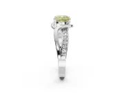 Cushion Cut Bypass Engagement Ring Setting for a Fancy Yellow Lab-Grown Diamond | Sterling Silver - Design NV-24814