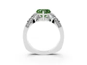 Heart-Shaped Bypass Solitaire Engagement Ring Setting for a Fancy Green Lab-Grown Diamond | Pavé Ribbon | Platinum