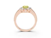 Oval Vintage Halo Engagement Ring Setting for a Fancy Yellow Lab-Grown Diamond | Rose Gold