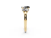 Oval Three Stone Engagement Ring Setting for a Black Center | Matching Side Stones | Yellow Gold