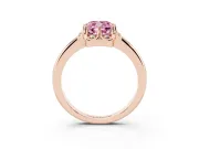 Cushion Cut Petal Halo Engagement Ring Setting for a Fancy Pink Lab-Grown Diamond | Rose Gold