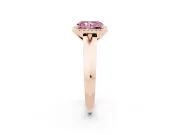 Fancy Pink Radiant Cut Diamond Halo Ring Set in Rose gold with Cathedral Band and Prong Setting