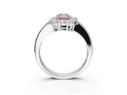 Emerald Cut Vintage Halo Engagement Ring Setting for a Fancy Pink Lab-Grown Diamond | White Gold