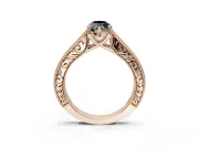 Marquise Vintage Pavé Engagement Ring Setting for a Black Center | Rose Gold