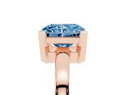 Radiant Cut Solitaire Engagement Ring Setting for a Fancy Blue Lab-Grown Diamond | Flat Tab Prongs | Rose Gold