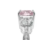 Princess Cut Engagement Ring Setting for a Fancy Pink Lab-Grown Diamond | Sterling Silver - Design NV-24901