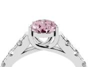 Pear-Shaped Engagement Ring Setting for a Fancy Pink Lab-Grown Diamond | White Gold - Design NV-24643