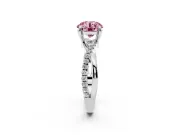 Round Twist Engagement Ring Setting for a Fancy Pink Lab-Grown Diamond | Sterling Silver